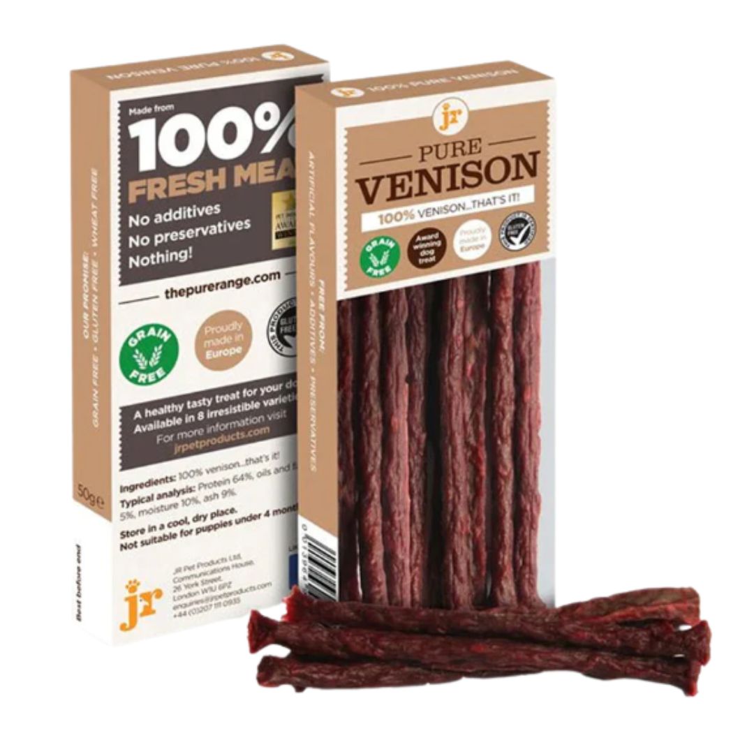 JR pure venison sticks, natural dog treats