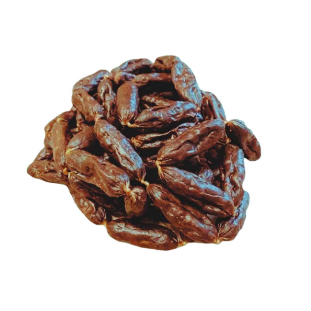 Beef and carrot mini sausage bites natural dog treats