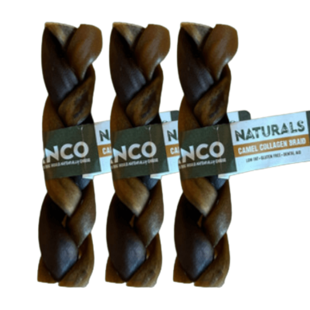 Anco camel collagen braids, natural dog treats