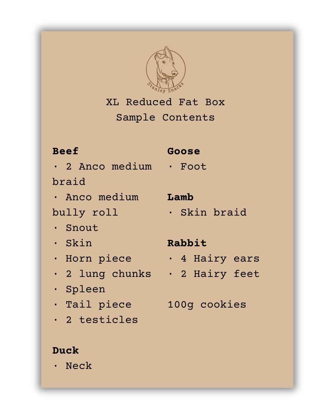 Reduced Fat Box