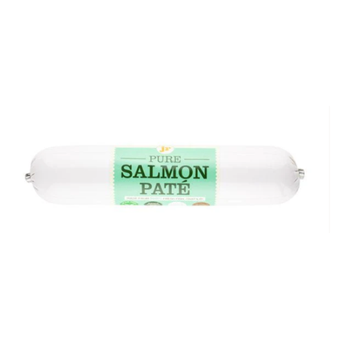A colour image of a roll of JR Salmon Pate