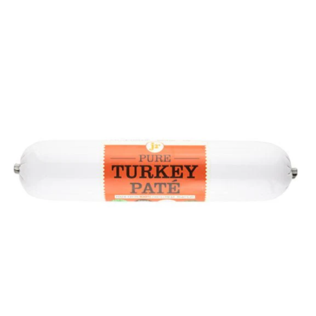 A colour image of a roll of JR Turkey Pate